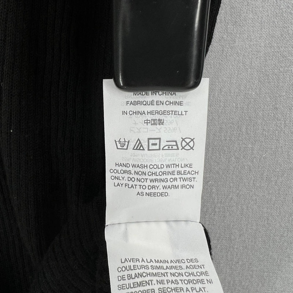 MADEWELL Sweater Womens Small Black Ruffle Sleeve Pullover Crew neck Ribbed - Picture 9 of 12